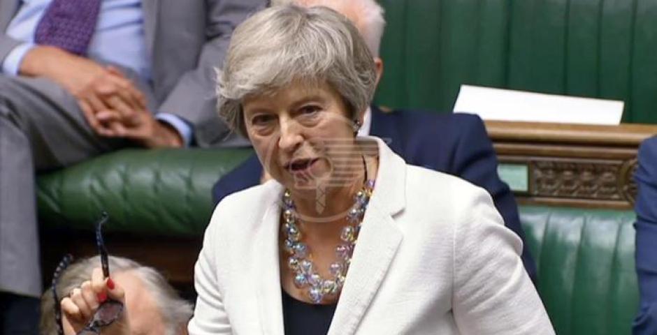 L'ex primo ministro britannico Theresa May il 17 sul Titano