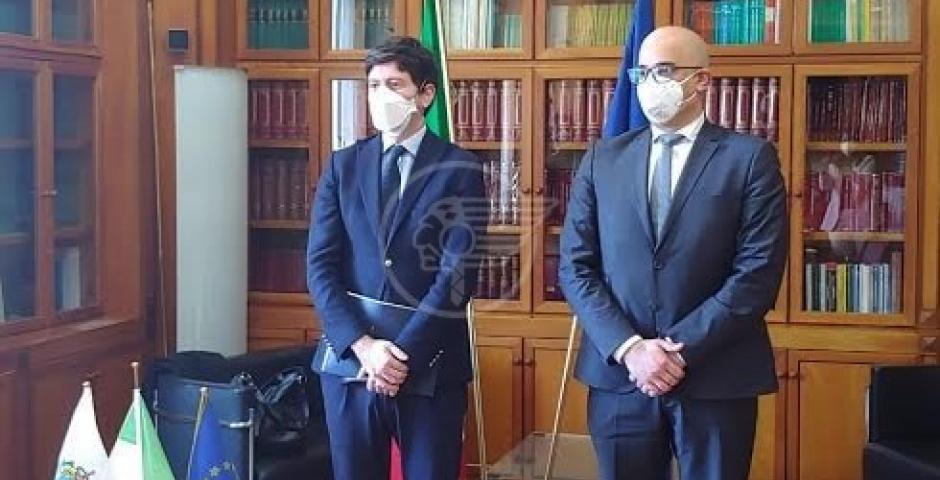 Ciavatta ha incontrato il ministro italiano Speranza: collaborazione Italia-Titano  Ciavatta ha incontrato il ministro italiano Speranza: collaborazione Italia-Titano